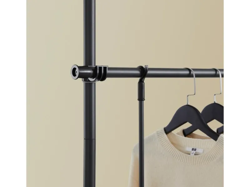 SoBuy Teleskop Kleiderständer mit 2 Kleiderstangen Garderobenständer FRG109-II-SCH