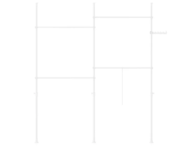 SoBuy Teleskop Kleiderständer mit 4 Kleiderstangen Garderobenständer KLS03-II-W