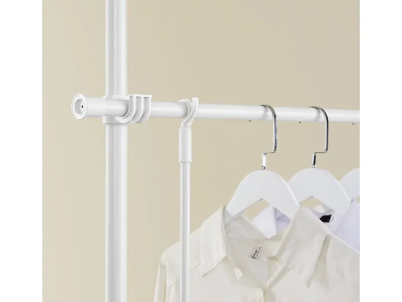 SoBuy Teleskop Kleiderständer mit 4 Kleiderstangen Garderobenständer KLS03-II-W