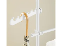 SoBuy Teleskop Kleiderständer mit 4 Kleiderstangen Garderobenständer KLS03-II-W