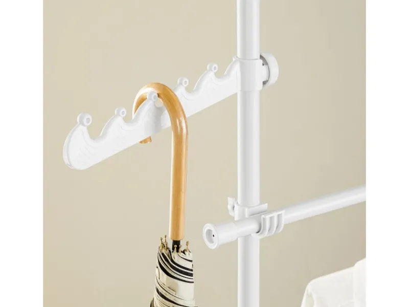 SoBuy Teleskop Kleiderständer mit 4 Kleiderstangen Garderobenständer KLS03-II-W