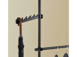 SoBuy Teleskop Kleiderständer mit 3 Kleiderstange und 2 Ablagen Garderobenständer FRG34-II-SCH