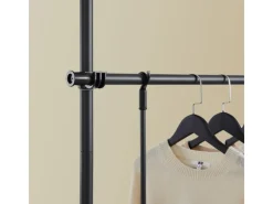 Outlet SoBuy Teleskop Kleiderständer mit 4 Kleiderstangen Garderobenständer KLS03-II-SCH Schwarz