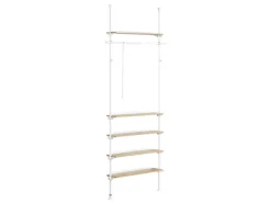 Clearance SoBuy Teleskopstange Kleiderständer mit 1 Kleiderstange und 5 Ablagen KLS15-WN