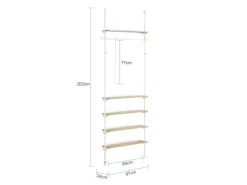 Clearance SoBuy Teleskopstange Kleiderständer mit 1 Kleiderstange und 5 Ablagen KLS15-WN