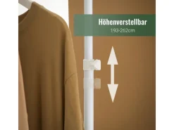 SoBuy Teleskopstange Kleiderständer mit 1 Kleiderstange und 3 Ablagen KLS14-WN