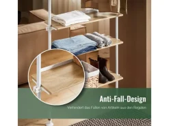 SoBuy Teleskopstange Kleiderständer mit 1 Kleiderstange und 3 Ablagen KLS14-WN