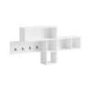 Best SoBuy Wandgarderobe Flurgarderobe Kleiderhaken Hängeregal mit 4 Haken Weiß FHK17-W
