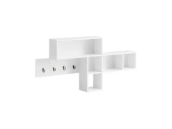 Best SoBuy Wandgarderobe Flurgarderobe Kleiderhaken Hängeregal mit 4 Haken Weiß FHK17-W