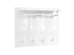 SoBuy Wandgarderobe Garderobenleiste mit Regal und Haken Garderobenpaneel für Flur FHK36-W