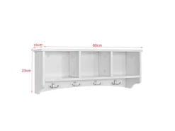 SoBuy Wandgarderobe Hängeregal Wandschrank mit 4 Haken FRG48-W