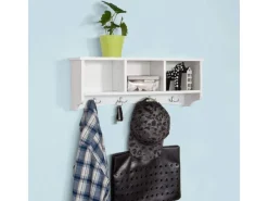 SoBuy Wandgarderobe Hängeregal Wandschrank mit 4 Haken FRG48-W