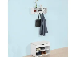 SoBuy Wandgarderobe Hängeregal Wandschrank mit 4 Haken FRG48-W