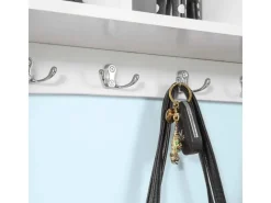 SoBuy Wandgarderobe Hängeregal Wandschrank mit 4 Haken FRG48-W