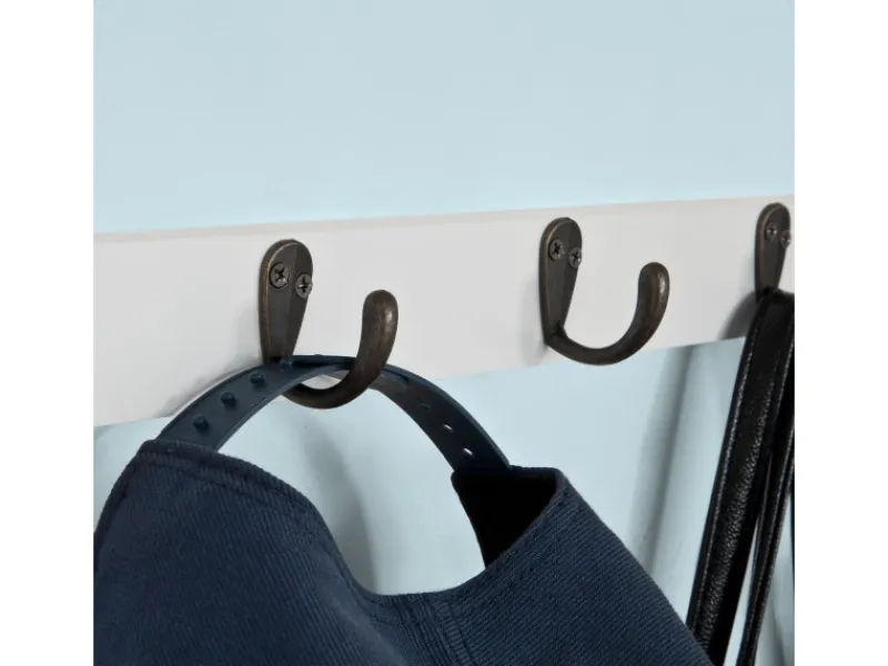 New SoBuy Wandgarderobe mit 2 Schubladen und 5 Haken Holz Weiß FRG178-W