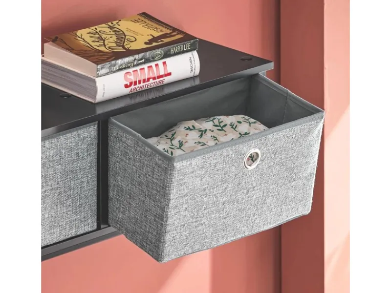 SoBuy Wandgarderobe mit 3 Körben und 5 Haken Holz Schwarz FRG282-SCH