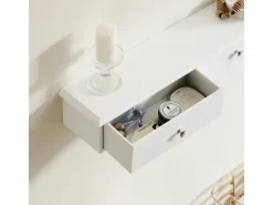 SoBuy Wandschrank mit 3 Schubladen Hängeschrank Weiß FRG43-L-W