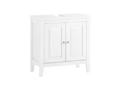 SoBuy Waschbeckenunterschrank Badschrank mit 2 Türen MDF 60x62x30cm Weiß FRG202-W