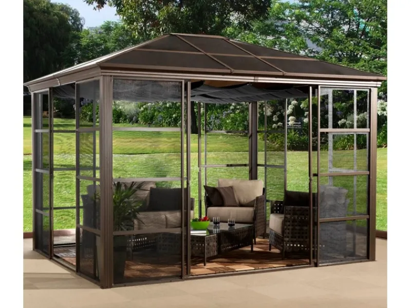 Sale Sojag Aluminium Pavillon Castel 12 x 14 Bronze 362 cm x 427 cm x 296 cm