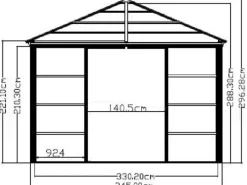 Sale Sojag Aluminium Pavillon Castel 12 x 14 Bronze 362 cm x 427 cm x 296 cm