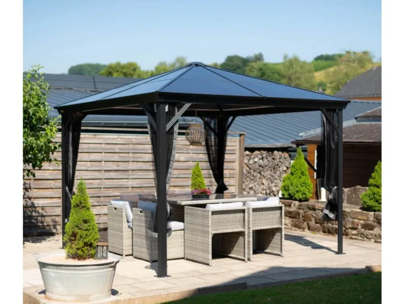 Sojag Aluminium-Pavillon Verona 10 x 10 Anthrazit 298 cm x 298 cm x 261 cm