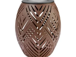 Sale Solar-Tischleuchte Blatt-Muster LED Ø 12,5 cm x 15 cm Braun