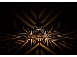 Sale Solar-Tischleuchte Blatt-Muster LED Ø 12,5 cm x 15 cm Braun