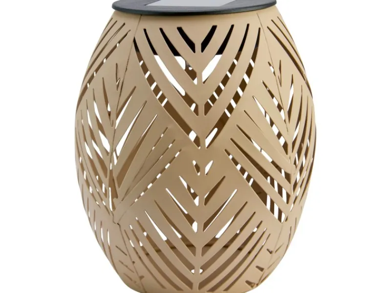 Sale Solar-Tischleuchte Blatt-Muster LED Ø 12,5 cm x 15 cm Sand