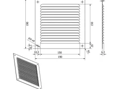 Outlet SOTECH Aluminium-Lüftungsgitter 190 x 190 mm optik Aufschraubbar mit Insektenschutz Edelstahl