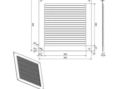 SOTECH Aluminium-Lüftungsgitter 250 x 250 mm Aufschraubbar mit Insektenschutz