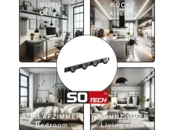 Hot SOTECH Blackline FORTE Hakenleiste 345 mm mit 4 Haken Schwarz Pulverbeschichtet