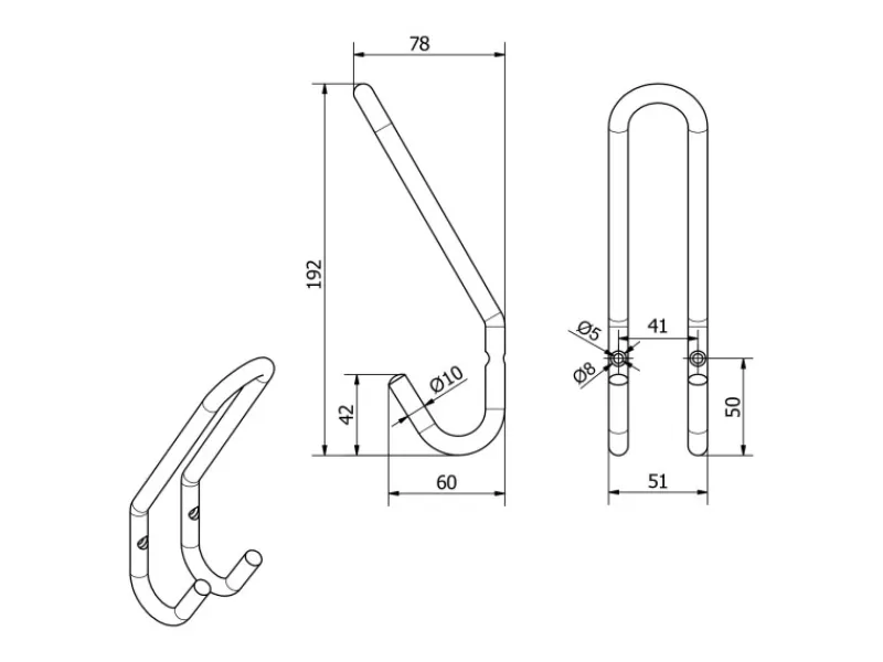 SOTECH Garderobenhaken FARA Rot Stahl Groß