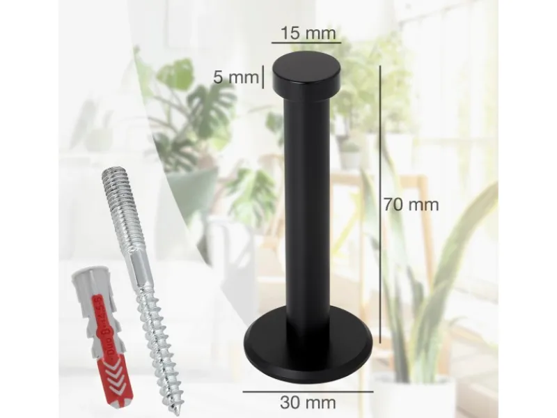 Hot SOTECH Garderobenhaken TALEA Ø10 mm Ø15 mm Länge 70 mm Edelstahl Schwarz Matt