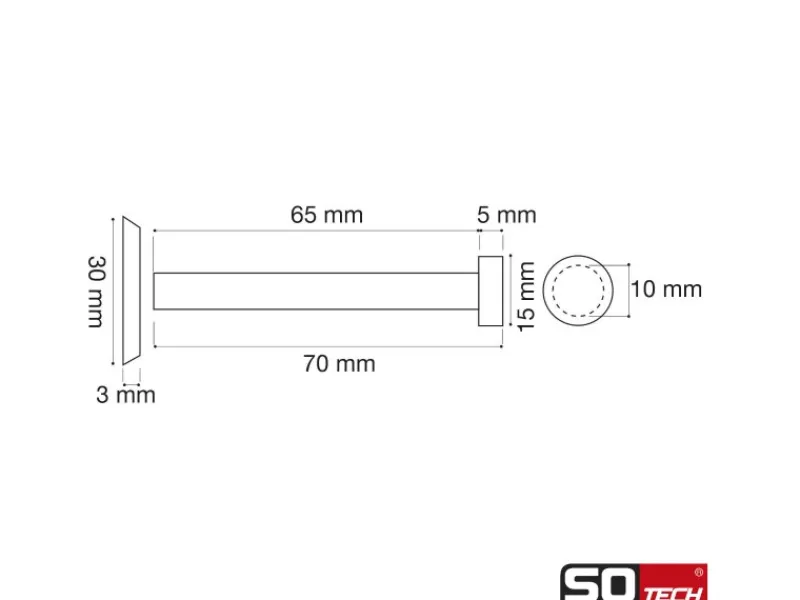 Hot SOTECH Garderobenhaken TALEA Ø10 mm Ø15 mm Länge 70 mm Edelstahl Schwarz Matt