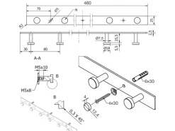 Clearance SOTECH Hakenleiste JOEL Echt Edelstahl mit 6 Haken