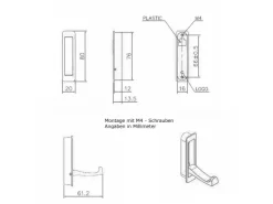 SOTECH Klapphaken ZILLY Klein Zum Einfräsen Schwarz