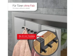 Discount SOTECH Türgarderobe LINEA II Edelstahl mit 6 Haken für 40 mm Türen Ohne Falz Schwarz Matt