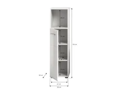 Standschrank Ice 30 cm x 110 cm x 30 cm Weiß-Weiß