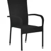 Stapelstuhl Soncor Polyrattan Stahl Schwarz