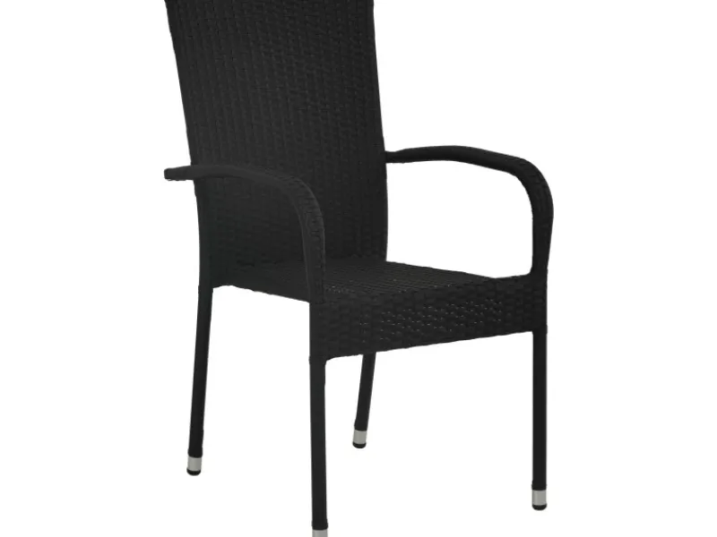 Stapelstuhl Soncor Polyrattan Stahl Schwarz