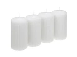 Steinhart Rillen-Stumpenkerze Getaucht Ø 5,7 cm x 11 cm 4er Riegel