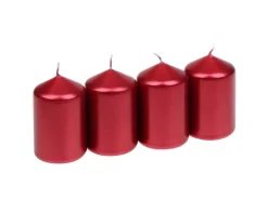 Clearance Steinhart Stumpenkerze Edelglanz Ø 4,7 cm x 7,5 cm 4er-Pack Rubin