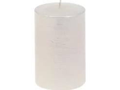 Best Steinhart Stumpenkerze Rustic-Glanz Gegossen Ø 6,8 cm x 10 cm Weiß