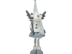 Stoff-Rentier Mädchen 64 cm x 18 cm x 15 cm cm Hellgrau-Weiß