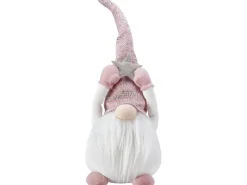 Sale Stoff-Weihnachtsmann Sitzend Rosa-Weiß 45 cm x 9 cm x 16 cm