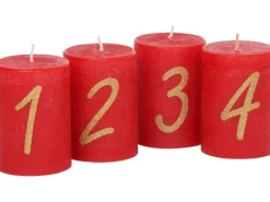 Hot Steinhart Stumpenkerze 80/58 mm 4er-Pack Rubin