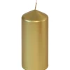 Steinhart Stumpenkerze getaucht Gold 13 cm