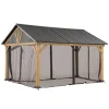 Clearance Sunjoy Zedernholz Gazebo Netz 335 cm x 399 cm Khaki