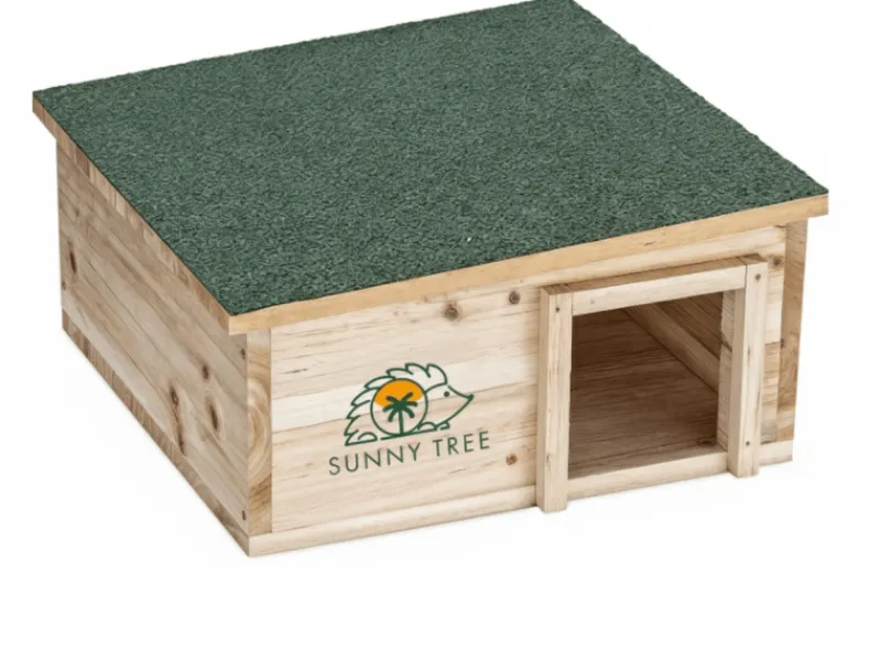 Sunny Tree Igelhaus Wasserdichtes Holz-Igelhaus mit Boden Igel-Futterhaus für Draußen Igelhaus mit Eingangstunnel