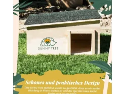 Sunny Tree Igelhaus Wasserdichtes Holz-Igelhaus mit Boden Igel-Futterhaus für Draußen Igelhaus mit Eingangstunnel